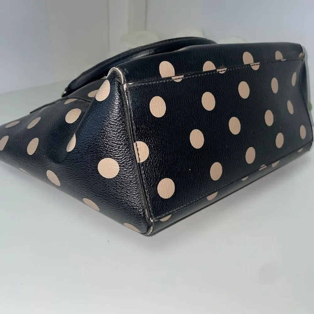 Kate Spade Black and Tan Polka Dot Satchel